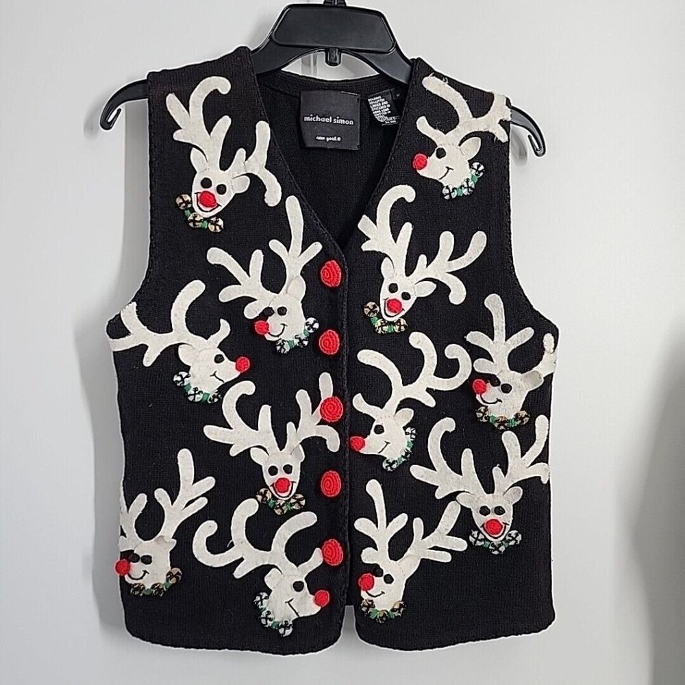 Christmas Vest Reindeer Vest Boys Sleeveless Reindeer Fairisle